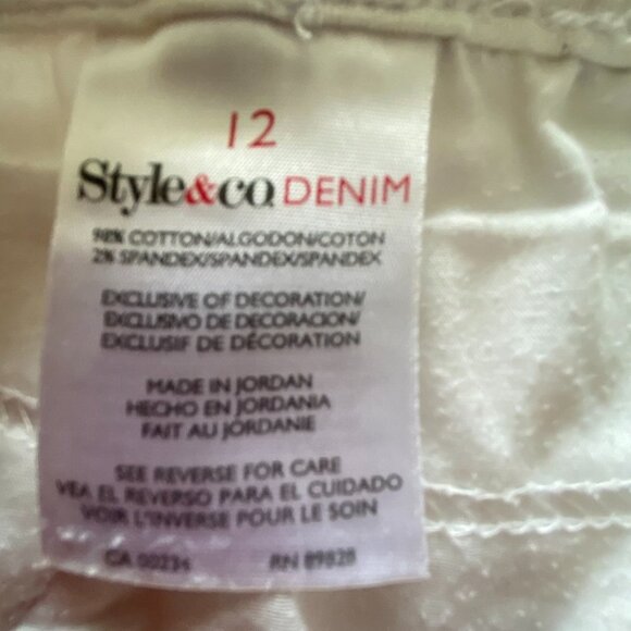 STYLE &CO DENIM CAPRI WOMEN'S WHITE SIZE 12 - Picture 5 of 5